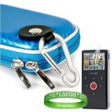 Flip Mino HD 2nd Generation Flip Video TPU Camera Carrying Case Pouch Sleeve-- ( Glossy Blue ) + Flip Camcorder Screen Protector + Vangoddy tm, Live*Laugh*Love wrist band!!!