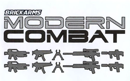 BrickArms Exclusive 2 to 4 Inch Scale Figure Style Modern Combat Weapons Pack Gun Metal Color