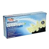 Good Tidings 21604 Light Set LED C7 25 Diamond Cut Warm White Green Wire