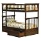 Columbia Twin/Twin Bunk Bed with Under-Bed Drawers - Antique Walnut