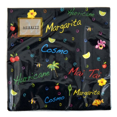 Merritt Happy Hour Collection Melamine Dishware 24355-4-D2S258, Type: Cocktail Napkin