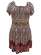 Vintage Dresses Floral Printed Peasant Mini Dress Small