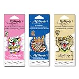 3-PACK Ed Hardy Car Air Freshener King Car, Patchouli, Vanilla