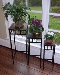 3 - Pc. 4D Concepts Slate - top Square Plant Stands