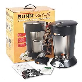 My Cafe Pour-Over Commercial Grade Coffee/Tea Pod Brewer, Stainless Steel, Black