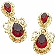 14K Yellow Gold Pear Shape Mozambique Garnet Fashion Earrings