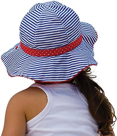 Girls Holly Red Sun Hat / Beach Hat / Sun Protection (2-5 Years 51cm) (Blue)