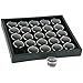 25 Gem Jars Black Foam Display Showcase Stackable Tray