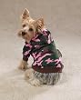 Dog Sweatshirt - (Green, Pink & Brown) Multi-Color Camo Dog Hoodie - Large