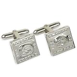 Mens Accessory Silver Cufflinks Zircon Gemstone (cflng263)