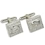 Mens Accessory Silver Cufflinks Zircon Gemstone (cflng263)