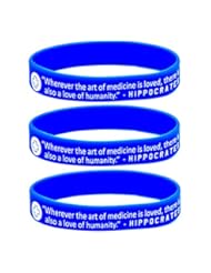 Office Product: (12-pack) INSPIRATIONAL BRACELETS FOR MEDICAL PROFESSIONALS w/ Hippocrates Quote - "Wherever the art of medicine is loved, there is also a love of humanity." - Bulk Lot Medical Gifts - Ezekiel Gift Co.