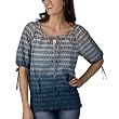 Mossimo® Black: 3/4-Sleeve Dip-Dye Smocked Top - Teal
