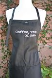 Black "Coffee, Tea or Me" Embroidered Apron