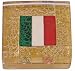 Murano Glass Paperweight, 24K Gold, Embedded Italian Flag, Gift Boxed