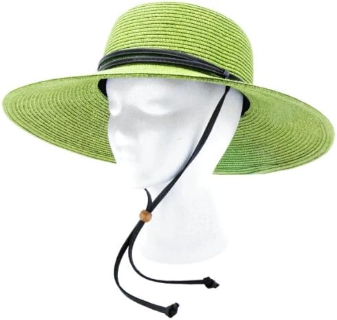 Sloggers - Women's  Wide Brim Braided Sun Hat with Wind Lanyard - Rated UPF 50+  Maximum Sun Protection