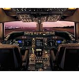 747 Flight Deck Matted Print