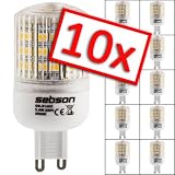 Produkt-Bild: 10er Pack G9 48 SMD LED (Warm-Wei&szlig; - 48 x 3528 SMD LED - 360&ordm; Abstrahlwinkel - G9 Sockel - 230V AC - 3,0W - &Oslash;32&times;68mm)