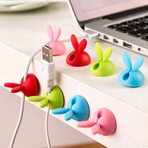 Cute Design 4pcs Cable Winder Lovely Rabbit Shaped Cable Wire Organizer Bobbin Winder Wrap Cord Office Solid Tool A28