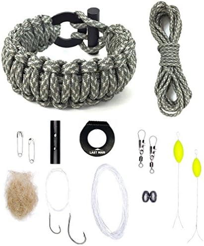 The Ultimate Paracord Survival Kit Bracelet (Large, Digital without Compass)