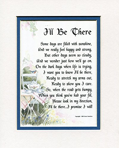 "A Mother & Daughter" Touching 8x10 Poem, Double-matted In White/Dark Blue And Enhanced With Watercolor Graphics. A Gift For A Mother Or Daughter.