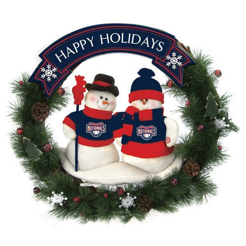 Washington Nationals MLB Snowman Christmas Wreath (20-inch)