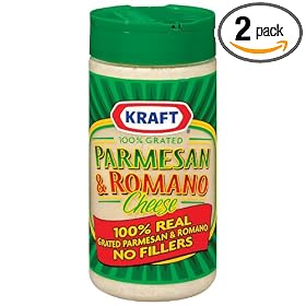 Kraft Grated Parmesan/Romano Cheese, 8-Ounces Cannister (Pack of 2)