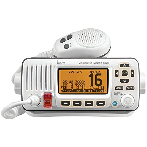 1 - 25W VHF RADIO GPS WHI, 25-Watt VHF Radio with GPS (White), 25W transmitting output power, Class D DSC, Internal GPS, Easy to use ICOM(R) marine user interface, NMEA 0183 input/output for common GPS/navigation interface...