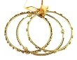 Bracelet - B239 - 3 pc Indian Style Bangle Set (70mm) ~ Antique Gold Tone