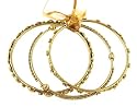 Bracelet - B239 - 3 pc Indian Style Bangle Set (70mm) ~ Antique Gold Tone