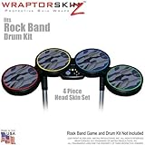 Camouflage Blue Skin by WraptorSkinz fits Rock Band Drum Set for Nintendo Wii, XBOX 360, PS2 & PS3 (