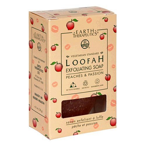 Earth Therapeutics Loofah Exfoliating Soap, Peaches & Passion, Case of 12 Bars
