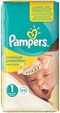 Pampers New Baby Nouveau-N&eacute; ( 2-5 kg / 4-11 Lbs) , 45 Couches Taille 1 G&eacute;ant - Lot de 3 (135 couches)
