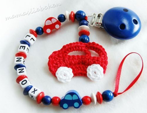 Personalized pacifier clip model 10522, handmade by mamasliebchen