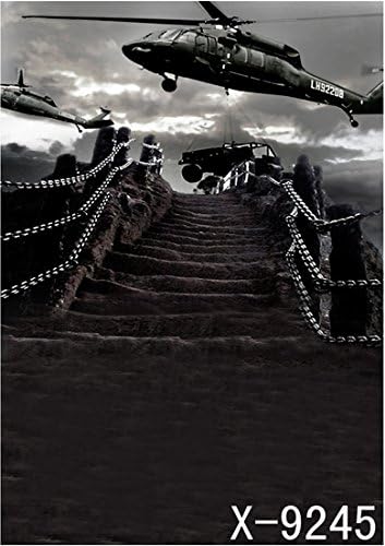 6.5 Ft*5 Ft (200cm*150cm) New Arrival Backdrops Paper Plane Old Iron Chain Bridge Black-white Small Wedding Photographic Background K-9245