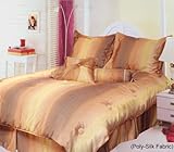9 PC SUPER LUXURY Faux Silk Cream Mocha Brown Comforter Set / Bed In a Bag  ....