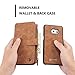 RAYTOP® 15-Slot Card Holders, Samsung Galaxy S6 Edge Plus Case, Inside Cover Removable from Wallet, Button + Zip + Magnet Closure, Multiple Pockets for Money/ID Cards/Driving License, Retro Brown