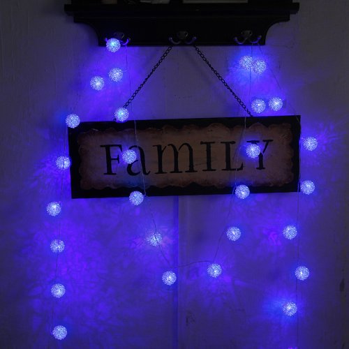 examen Innoo Tech 3M Guirlande lumineuse boule en aluminium à piles 30 LED, décoration idéal pour fête, mariage, chambre, jardin etc, fonction de constante et clignotant(Bleu)