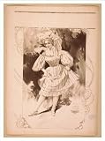 Historic Theater Poster (S), Woman wearing large hat and short skirted dress holding up skirt