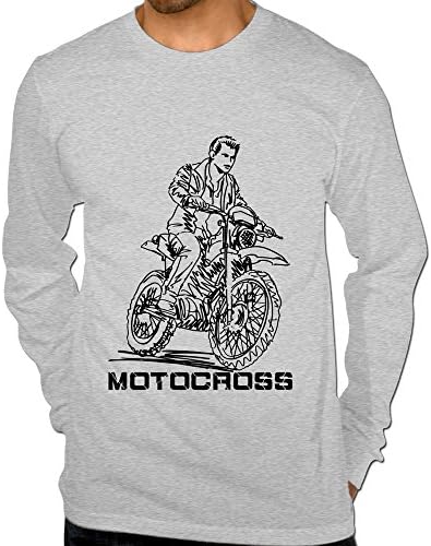 Men's Motocross Crazy Man Cotton T-shirts Ash X-Large