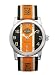 Harley-Davidson® Men's Bulova Watch. Black, Orange, Cream Nylong Pattern Dial with Matching Band. 76B144
