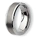 Rounded Edge Brushed & Polished Tungsten Carbide Ring (8.0 mm) - Sizes 7-13