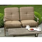Sarasota Cast Aluminum Deep Seating Love Seat in Cinnamon