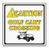 12 x 12 Caution Golf Cart Crossing Information Sign