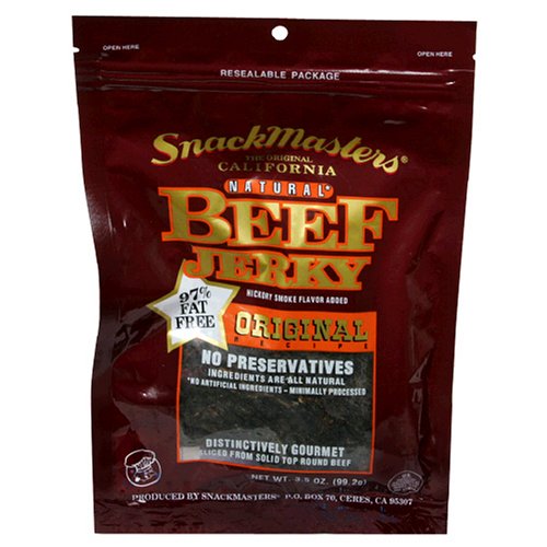 SnackMasters Beef Jerky, Original, 3.5-Ounce Packages (Pack of 8) by Dried Beef