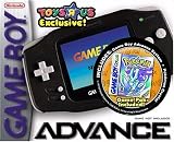 Black Game Boy Advance with Pokemon Crystal