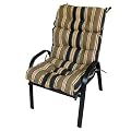 Greendale Home Fashions Outdoor High Back Chair Cushion, Espresso Stripe