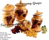 4PC CANISTER SET,CANISTERS TUSCANY GRAPE WINE DECOR