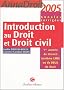 Introduction au Droit et Droit Civil : Annales corrig�es 2005