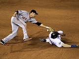 San Francisco Giants v Texas Rangers, Game 3: Vladimir Guerrero,Freddy Sanchez Photographic Poster Print by Doug Pensinger, 18x24